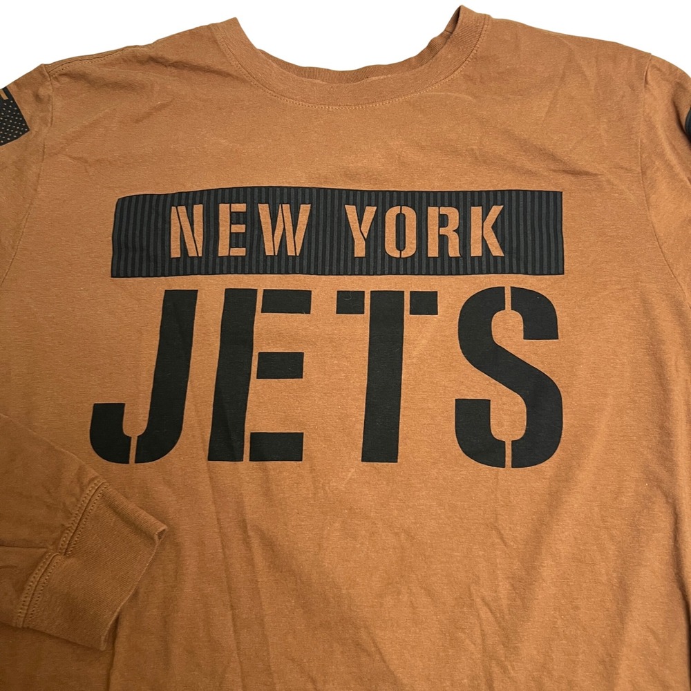 New York Jets Nike Mens Large Salute to Service Long Sleeve T-Shirt Brown NFL